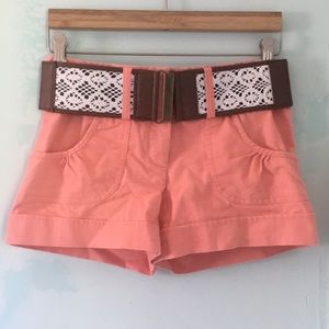 Maurices Belted Coral Shorts 5/6